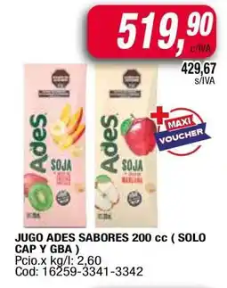 Maxiconsumo JUGO ADES SABORES 200 cc oferta