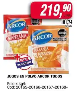 Maxiconsumo JUGOS EN POLVO ARCOR TODOS oferta