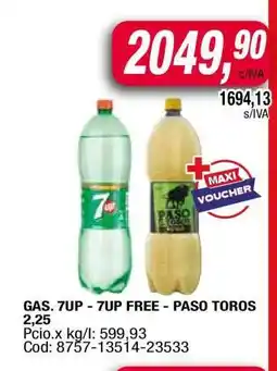 Maxiconsumo GAS. 7UP - 7UP FREE - PASO TOROS oferta