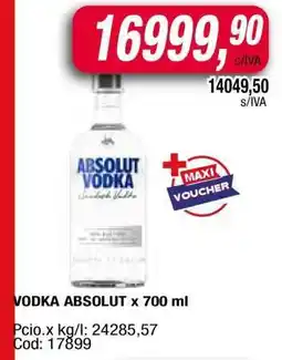Maxiconsumo VODKA ABSOLUT x 700 ml oferta