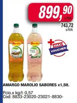 Maxiconsumo AMARGO MAROLIO SABORES x1,5lt oferta