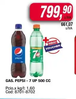 Maxiconsumo GAS. PEPSI - 7 UP 500 cc oferta