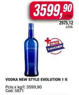 Maxiconsumo VODKA NEW STYLE EVOLUTION 1 lt oferta