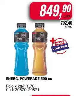 Maxiconsumo ENERG. POWERADE 500 cc oferta