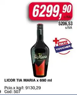Maxiconsumo LICOR TIA MARIA x 690 ml oferta
