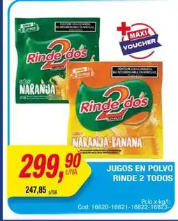 Maxiconsumo JUGOS EN POLVO RINDE 2 TODOS oferta