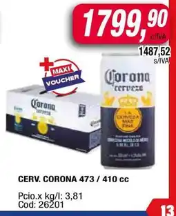 Maxiconsumo CERV. CORONA 473 / 410 cc oferta