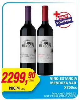 Maxiconsumo VINO ESTANCIA MENDOZA VAR. X750cc oferta
