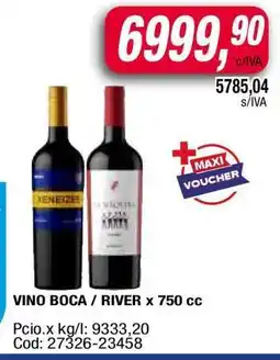Maxiconsumo VINO BOCA / RIVER x 750 cc oferta