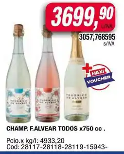 Maxiconsumo CHAMP F.ALVEAR TODOS x750 cc oferta