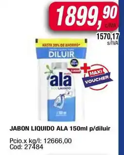 Maxiconsumo JABON LIQUIDO ALA 150ml p/diluir oferta