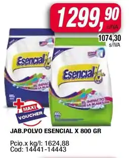 Maxiconsumo JAB.POLVO ESENCIAL X 800 GR oferta