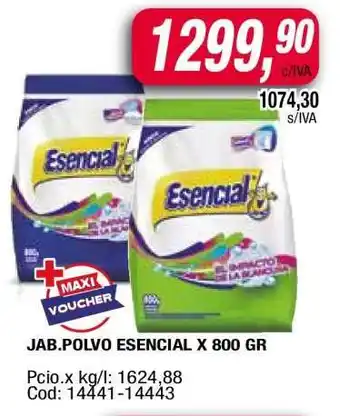 Maxiconsumo JAB.POLVO ESENCIAL X 800 GR oferta