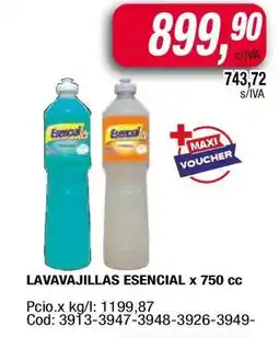 Maxiconsumo LAVAVAJILLAS ESENCIAL x 750 cc oferta