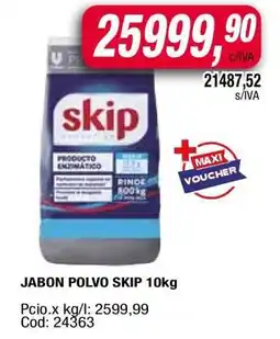 Maxiconsumo JABON POLVO SKIP 10kg oferta