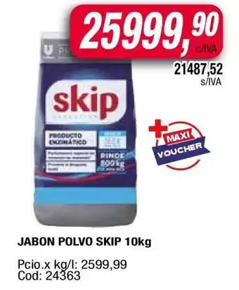 Maxiconsumo JABON POLVO SKIP 10kg oferta