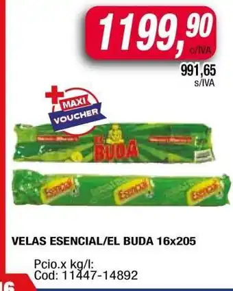 Maxiconsumo VELAS ESENCIAL/EL BUDA 16x205 oferta