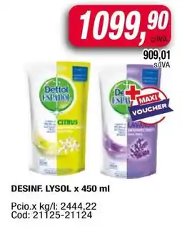 Maxiconsumo DESINF. LYSOL x 450 ml oferta