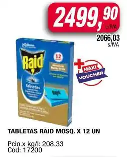 Maxiconsumo TABLETAS RAID MOSQ. X 12 UN oferta