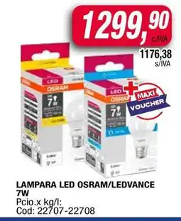 Maxiconsumo LAMPARA LED OSRAM/LEDVANCE 7W oferta
