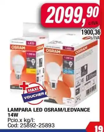 Maxiconsumo LAMPARA LED OSRAM/LEDVANCE 14W oferta