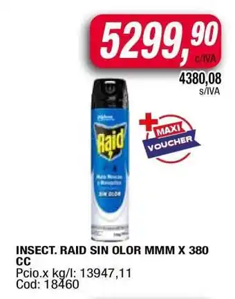 Maxiconsumo INSECT. RAID SIN OLOR MMM X 380 CC oferta