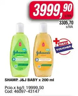 Maxiconsumo SHAMP. J&J BABY x 200 ml oferta