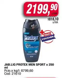 Maxiconsumo JAB.LIQ PROTEX MEN SPORT x 250 ml oferta