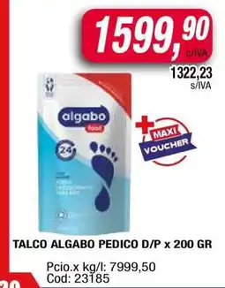 Maxiconsumo TALCO ALGABO PEDICO D/P x 200 GR oferta