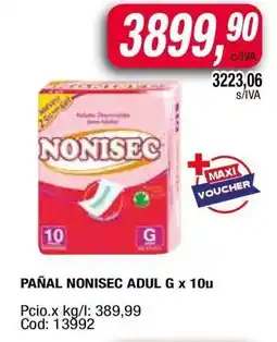 Maxiconsumo PAÑAL NONISEC ADUL G x 10u oferta