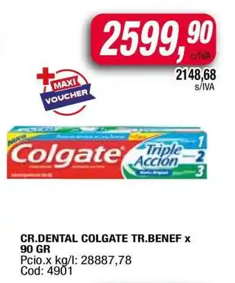 Maxiconsumo CR.DENTAL COLGATE TR.BENEF x 90 GR oferta