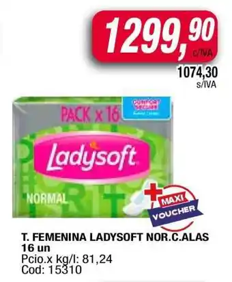 Maxiconsumo T. FEMENINA LADYSOFT NOR.C.ALAS oferta