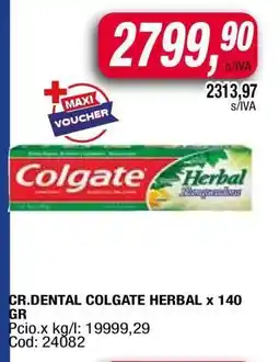 Maxiconsumo CR.DENTAL COLGATE HERBAL x 140 GR oferta