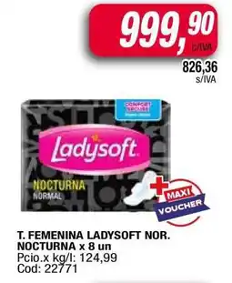 Maxiconsumo T. FEMENINA LADYSOFT NOR. NOCTURNA x 8 un oferta