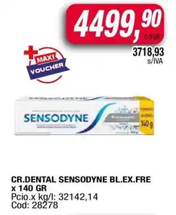 Maxiconsumo CR.DENTAL SENSODYNE BL.EX.FRE x 140 GR oferta