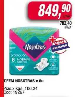 Maxiconsumo T.FEM NOSOTRAS x 8u oferta