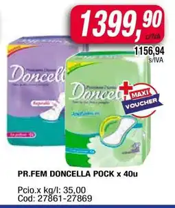 Maxiconsumo PR.FEM DONCELLA POCK x 40u oferta