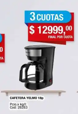 Maxiconsumo CAFETERA YELMO 18p oferta