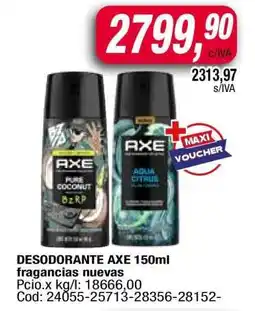 Maxiconsumo DESODORANTE AXE 150ml oferta