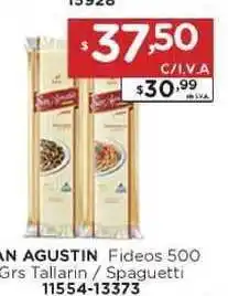 Hipermay San Agustin Fideos Tallarin / Spaguetti 500grs oferta