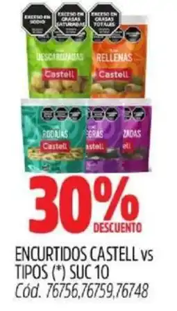 Supermercados Yaguar Castell vs tipos encurtidos oferta