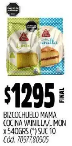Supermercados Yaguar Bizcochuelo mama cocina vainilla/limon oferta