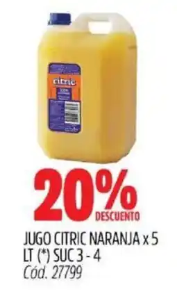 Supermercados Yaguar Citric naranja jugo oferta