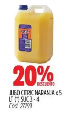 Supermercados Yaguar Citric naranja jugo oferta