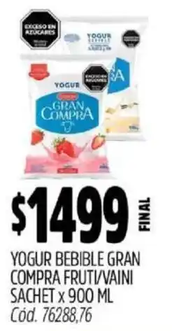 Supermercados Yaguar Gran compra fyogur bebible ruti/vaini sachet oferta