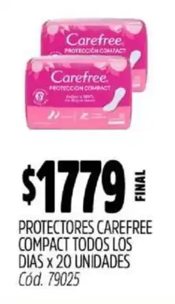 Supermercados Yaguar Carefree protectores compact todos los dias oferta