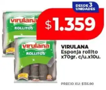 Supermayorista Vital Virulana esponja rollito oferta