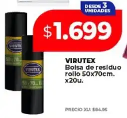 Supermayorista Vital Virutex bolsa de residuo rollo oferta