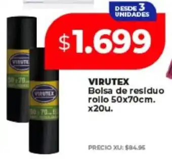 Supermayorista Vital Virutex bolsa de residuo rollo oferta
