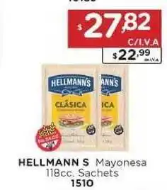 Hipermay Hellmann S Mayonesa Sachets 118cc. oferta
